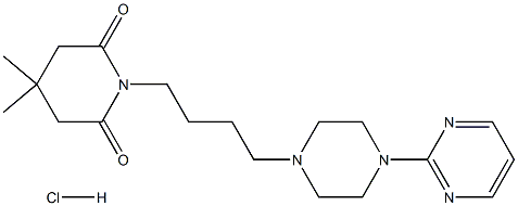 2,6-Piperidinedione,4,4-dimethyl-1-[4-[4-(2- pyrimidinyl)-1-piperazinyl]butyl]-,monohydrochloride Structure