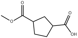 3-(甲氧基羰基)环戊烷-1-羧酸,84545-00-6,结构式