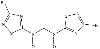 3-bromo-5-[(3-bromo-1,2,4-thiadiazol-5-yl)sulfinylmethylsulfinyl]-1,2,4-thiadiazole Structure