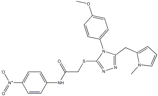 2-[[4-(4-methoxyphenyl)-5-[(1-methylpyrrol-2-yl)methyl]-1,2,4-triazol-3-yl]sulfanyl]-N-(4-nitrophenyl)acetamide Structure