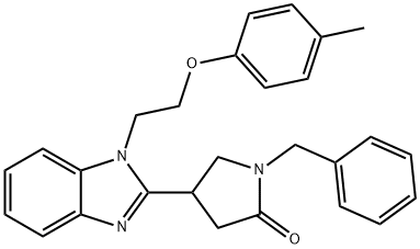1-benzyl-4-(1-(2-(p-tolyloxy)ethyl)-1H-benzo[d]imidazol-2-yl)pyrrolidin-2-one 结构式