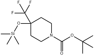 tert-butyl 4-(trifluoromethyl)-4-((trimethylsilyl)oxy)piperidine-1-carboxylate Struktur