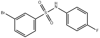 3-Bromo-N-(4-fluorophenyl)benzenesulfonamide, 97% 结构式