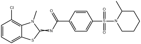 (E)-N-(4-chloro-3-methylbenzo[d]thiazol-2(3H)-ylidene)-4-((2-methylpiperidin-1-yl)sulfonyl)benzamide Struktur