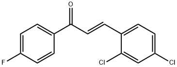 (2E)-3-(2,4-dichlorophenyl)-1-(4-fluorophenyl)prop-2-en-1-one, 851581-61-8, 结构式