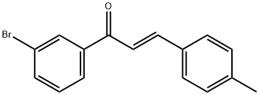 (2E)-1-(3-ブロモフェニル)-3-(4-メチルフェニル)プロプ-2-エン-1-オン 化学構造式