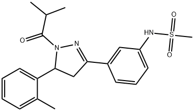 N-(3-(1-isobutyryl-5-(o-tolyl)-4,5-dihydro-1H-pyrazol-3-yl)phenyl)methanesulfonamide Struktur