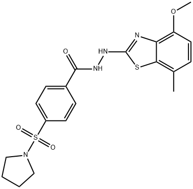 N-(4-methoxy-7-methylbenzo[d]thiazol-2-yl)-4-(pyrrolidin-1-ylsulfonyl)benzohydrazide Structure