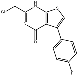 2-(chloromethyl)-5-(4-fluorophenyl)thieno[2,3-d]pyrimidin-4-ol,852400-39-6,结构式