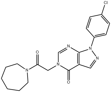 5-(2-(azepan-1-yl)-2-oxoethyl)-1-(4-chlorophenyl)-1,5-dihydro-4H-pyrazolo[3,4-d]pyrimidin-4-one 结构式