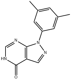 1-(3,5-Dimethyl-phenyl)-1,5-dihydro-pyrazolo[3,4-d]pyrimidin-4-one Struktur