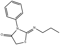(Z)-3-苯基-2-(丙基亚氨基)噻唑烷-4-酮,854107-48-5,结构式