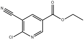 3-Pyridinecarboxylic acid, 6-chloro-5-cyano-, ethyl ester 化学構造式