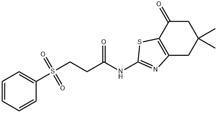 3-(benzenesulfonyl)-N-(5,5-dimethyl-7-oxo-4,6-dihydro-1,3-benzothiazol-2-yl)propanamide Structure