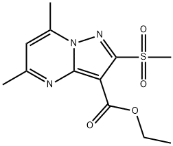 ethyl 5,7-dimethyl-2-(methylsulfonyl)pyrazolo[1,5-a]pyrimidine-3-carboxylate 化学構造式