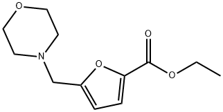 5-Morpholin-4-ylmethyl-furan-2-carboxylic acid ethyl ester 化学構造式