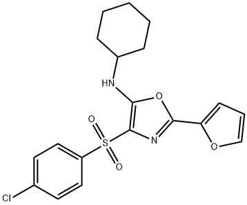 4-[(4-chlorophenyl)sulfonyl]-N-cyclohexyl-2-(furan-2-yl)-1,3-oxazol-5-amine Structure