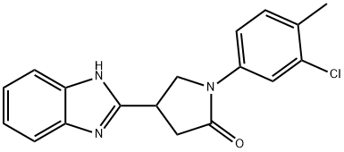 4-(1H-benzo[d]imidazol-2-yl)-1-(3-chloro-4-methylphenyl)pyrrolidin-2-one Struktur