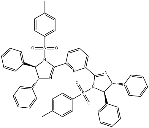 2,6-bis[(4R,5R)-4,5-dihydro-1-[(4-methylphenyl)sulfonyl]-4,5-diphenyl-1H-imidazol-2-yl]-Pyridine Structure