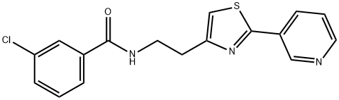 3-chloro-N-(2-(2-(pyridin-3-yl)thiazol-4-yl)ethyl)benzamide Structure