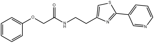 2-phenoxy-N-(2-(2-(pyridin-3-yl)thiazol-4-yl)ethyl)acetamide 化学構造式