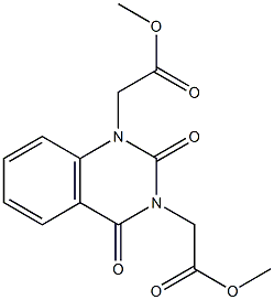 (1-Methoxycarbonylmethyl-2,4-dioxo-1,4-dihydro-2H-quinazolin-3-yl)-acetic acid methyl ester 化学構造式
