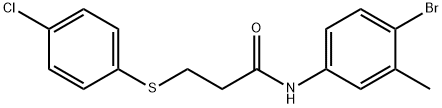 N-(4-bromo-3-methylphenyl)-3-(4-chlorophenyl)sulfanylpropanamide 结构式