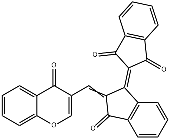 2-[(2Z)-3-oxo-2-[(4-oxochromen-3-yl)methylidene]inden-1-ylidene]indene-1,3-dione 结构式