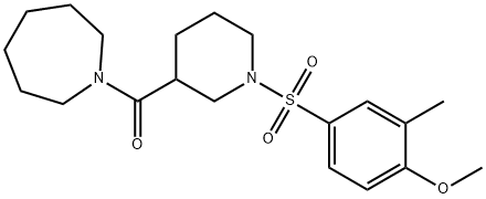 azepan-1-yl{1-[(4-methoxy-3-methylphenyl)sulfonyl]piperidin-3-yl}methanone 化学構造式