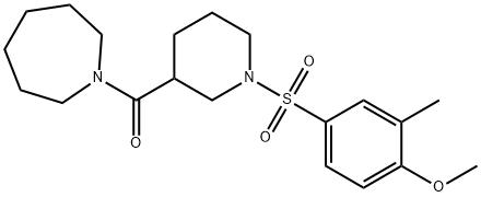 azepan-1-yl{1-[(4-methoxy-3-methylphenyl)sulfonyl]piperidin-3-yl}methanone 结构式