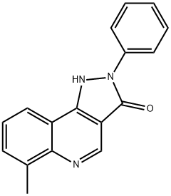 6-Methyl-2-phenyl-1,2-dihydro-pyrazolo[4,3-c]quinolin-3-one 化学構造式