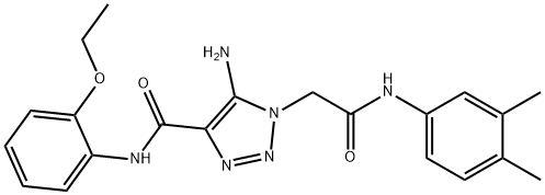 5-amino-1-[2-(3,4-dimethylanilino)-2-oxoethyl]-N-(2-ethoxyphenyl)triazole-4-carboxamide Struktur