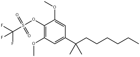 2,6-二甲氧基-4-(2-甲基辛烷-2-基)苯基三氟甲磺酸负离子,866398-16-5,结构式