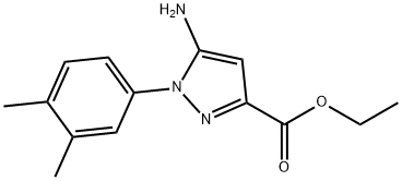 ethyl 5-amino-1-(3,4-dimethylphenyl)-1H-pyrazole-3-carboxylate, 866838-06-4, 结构式