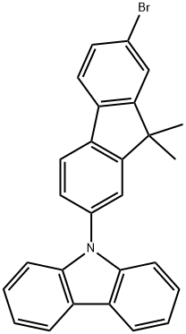 9H-Carbazole, 9-(7-bromo-9,9-dimethyl-9H-fluoren-2-yl)- 化学構造式