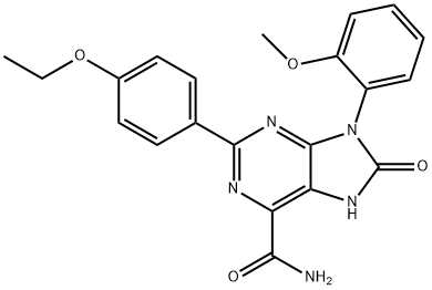 2-(4-ethoxyphenyl)-9-(2-methoxyphenyl)-8-oxo-7H-purine-6-carboxamide Struktur