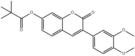 [3-(3,4-dimethoxyphenyl)-2-oxochromen-7-yl] 2,2-dimethylpropanoate 化学構造式