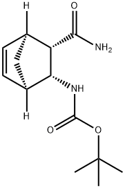 tert-butyl (1R,2R,3S,4S)-3-carbamoylbicyclo[2.2.1]hept-5-en-2-ylcarbamate Structure