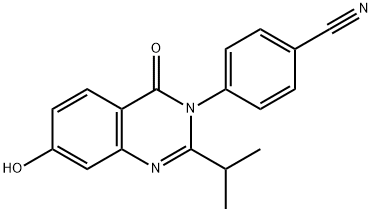 4-(7-HYDROXY-2-ISOPROPYL-4-OXOQUINAZOLIN-3(4H)-YL)BENZONITRILE Struktur
