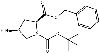 1,2-Pyrrolidinedicarboxylic acid, 4-amino-, 1-(1,1-dimethylethyl) 2-(phenylmethyl) ester, (2S,4S)-,874162-97-7,结构式