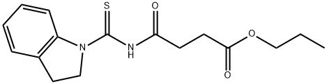 propyl 4-(2,3-dihydroindole-1-carbothioylamino)-4-oxobutanoate 化学構造式