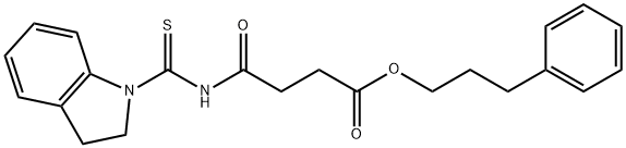 3-phenylpropyl 4-[(2,3-dihydro-1H-indol-1-ylcarbonothioyl)amino]-4-oxobutanoate,875047-94-2,结构式