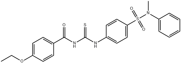 4-ethoxy-N-{[(4-{[methyl(phenyl)amino]sulfonyl}phenyl)amino]carbonothioyl}benzamide 结构式