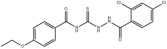 N-{[2-(2,4-dichlorobenzoyl)hydrazino]carbonothioyl}-4-ethoxybenzamide 结构式