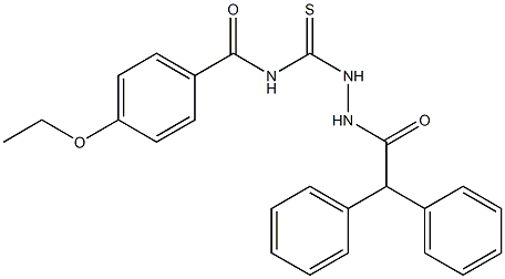 N-{[2-(diphenylacetyl)hydrazino]carbonothioyl}-4-ethoxybenzamide Structure
