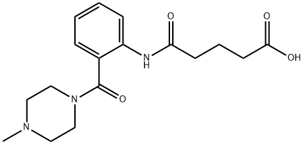5-[2-(4-methylpiperazin-4-ium-1-carbonyl)anilino]-5-oxopentanoate Struktur