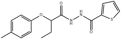 N'-[2-(4-methylphenoxy)butanoyl]thiophene-2-carbohydrazide Structure