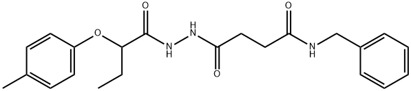 N-benzyl-4-[2-[2-(4-methylphenoxy)butanoyl]hydrazinyl]-4-oxobutanamide Structure