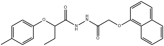 2-(4-methylphenoxy)-N'-(2-naphthalen-1-yloxyacetyl)butanehydrazide Struktur