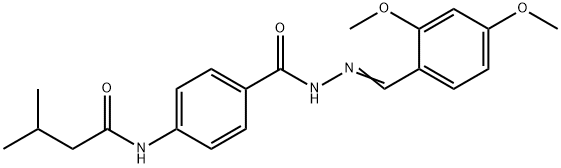 N-(4-{[2-(2,4-dimethoxybenzylidene)hydrazino]carbonyl}phenyl)-3-methylbutanamide 化学構造式